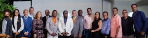 Los consules haitianos en la ciudad de Santiago de los Caballeros y Boston James Jacques y Marc Yves Saint Victor junto a los periodistas y comunicadores santiagueros. 300x79 (1)